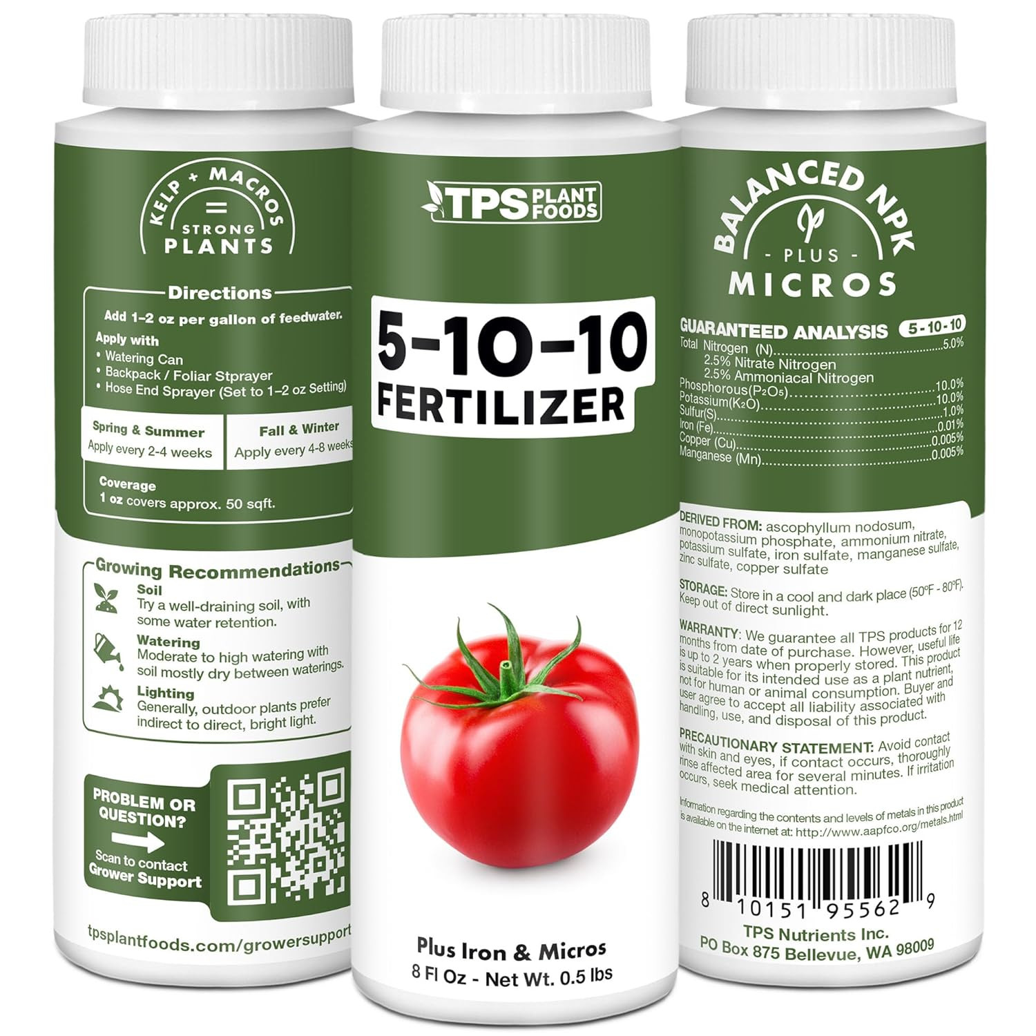 5-10-10 Fertilizer for Plants, Great for Root Vegetables, Tomatoes, and Flowers,