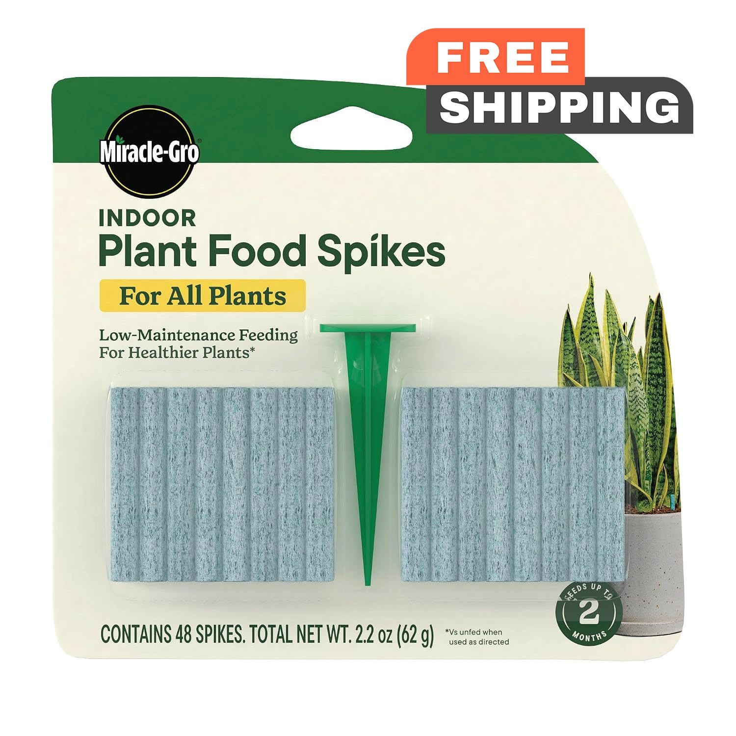 Miracle-Gro Indoor Plant Food Spikes 48 Pack for Houseplants Easy Plant Care
