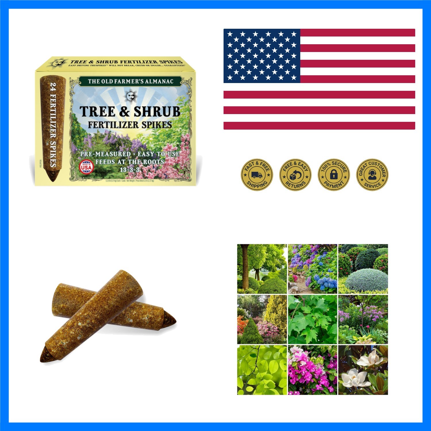 Tree & Shrub Fertilizer Spikes Box of 24 Spikes – 6 Lbs