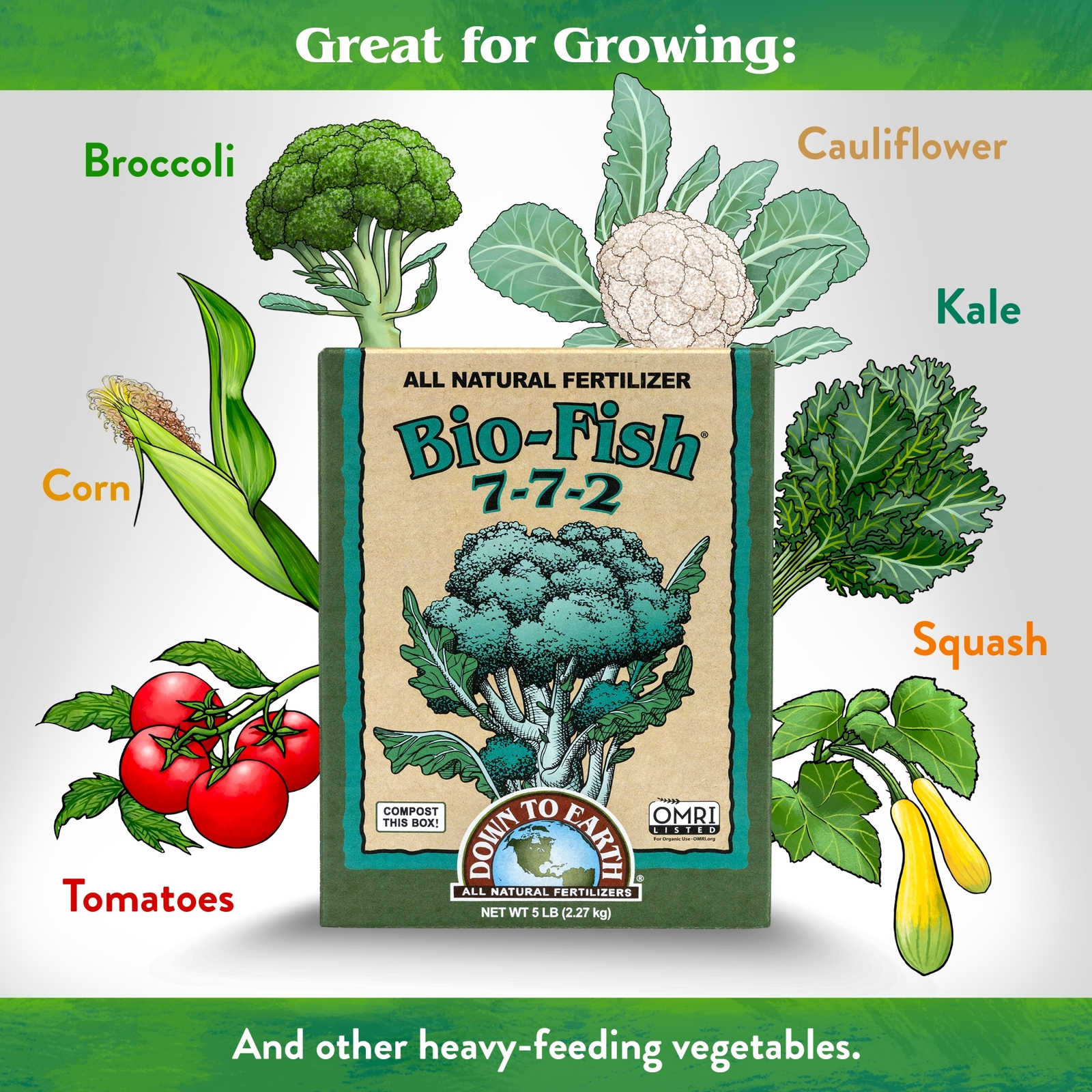 Down to Earth (#DTE07842) Organic Bio-Fish Fertilizer Mix 7-7-2, 5 lb