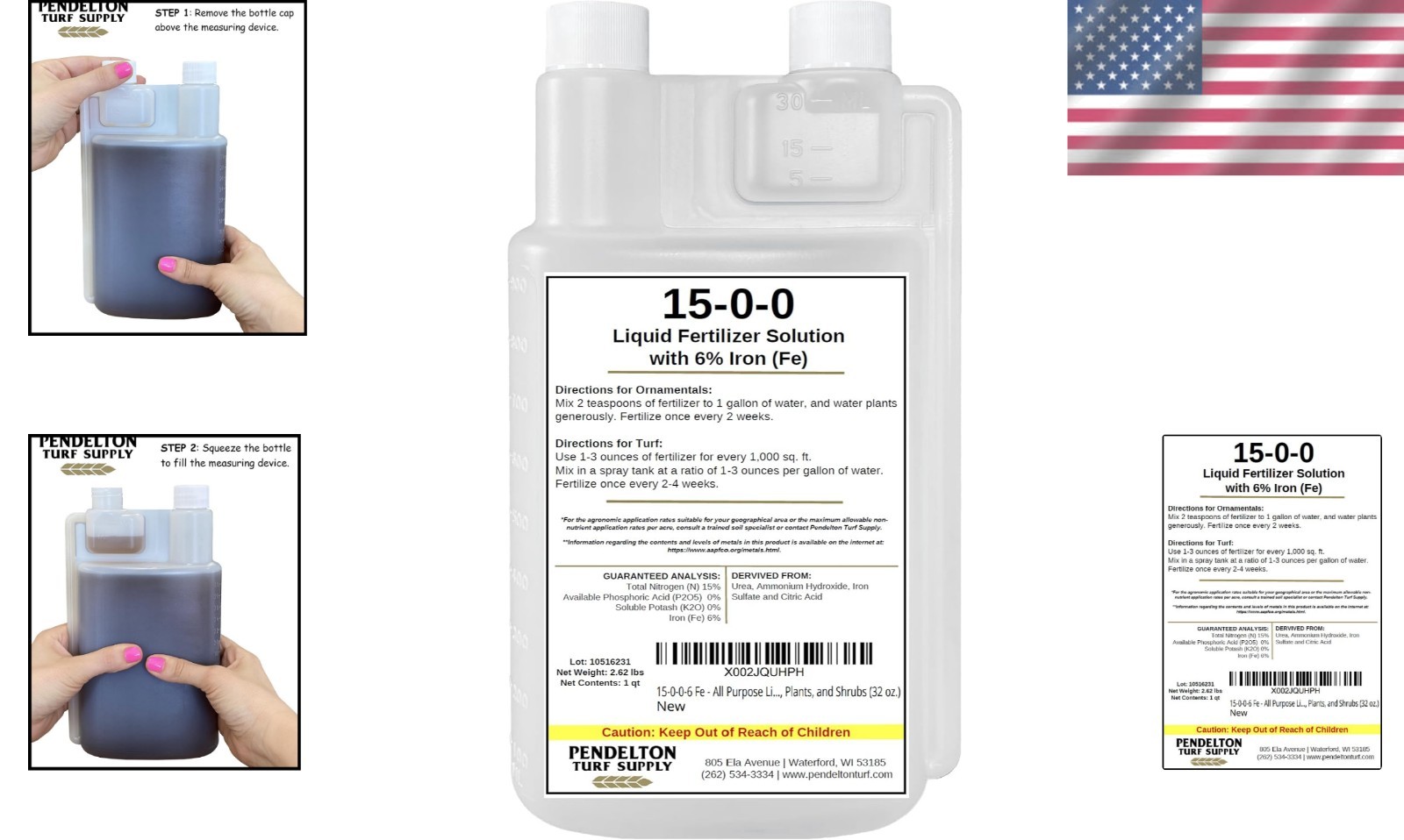 Pendelton Turf Supply 15-0-0-6 Fe Fertilizer – Liquid Solution for Dark Greens