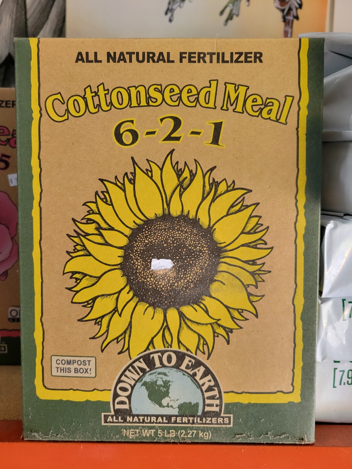 Down To Earth – All Natural Fertilizer 5 Lbs. Cottonseed Meal 6-2-1 NPK 5 Pounds