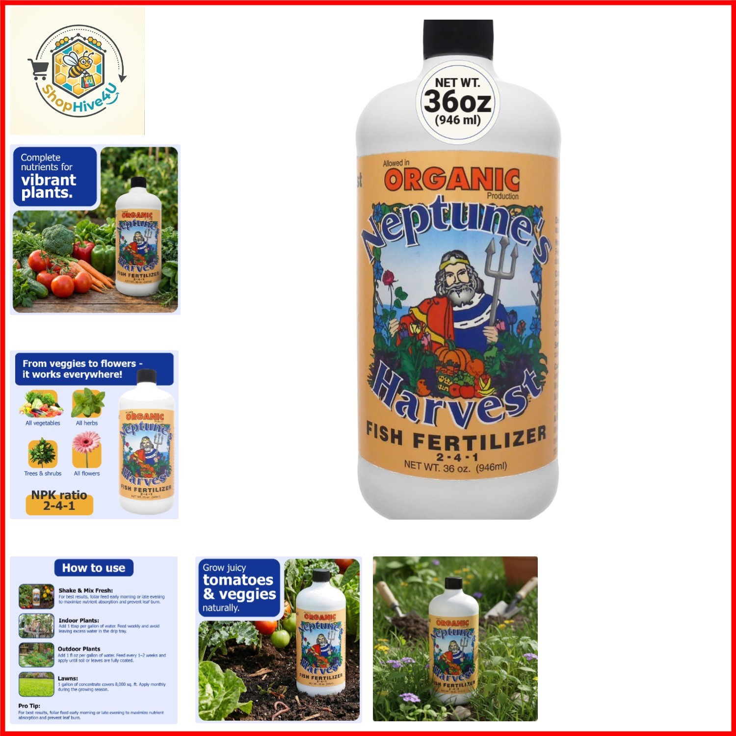Fish Fertilizer 2-4-1 – Organic Liquid Plant Fertilizer – Fish Hydrolysate fo…