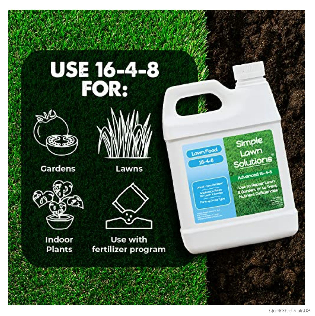 Liquid Lawn Fertilizer 16-4-8 NPK Concentrated Spray For All Grass Types