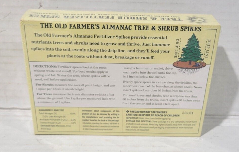 New !! Rich Molasses Formula Tree & Shrub 6 Fertilizer Spikes 13 – 3 – 3 1.5 lbs