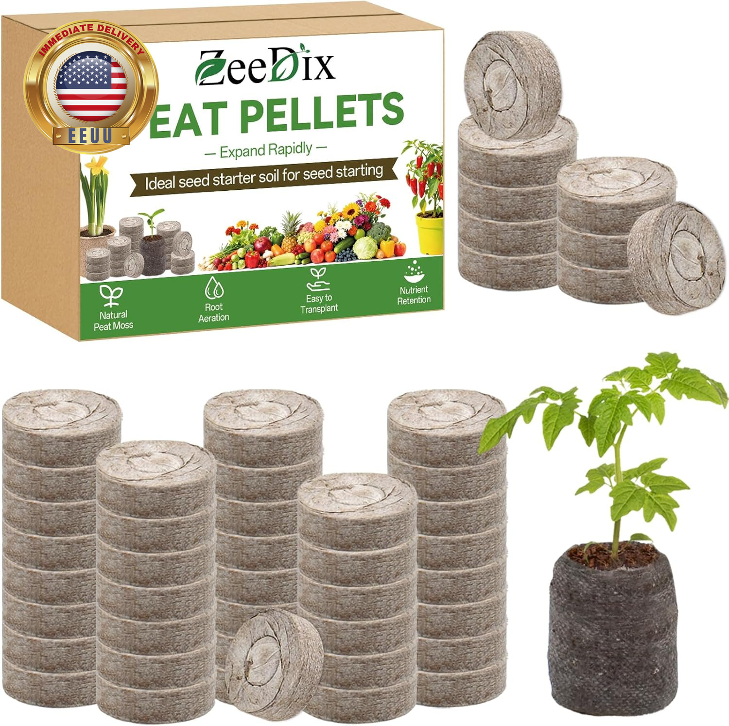 55Pcs 30Mm Seed Starter Pods, Compressed Peat Pellets Seed Starter Soil for Seed