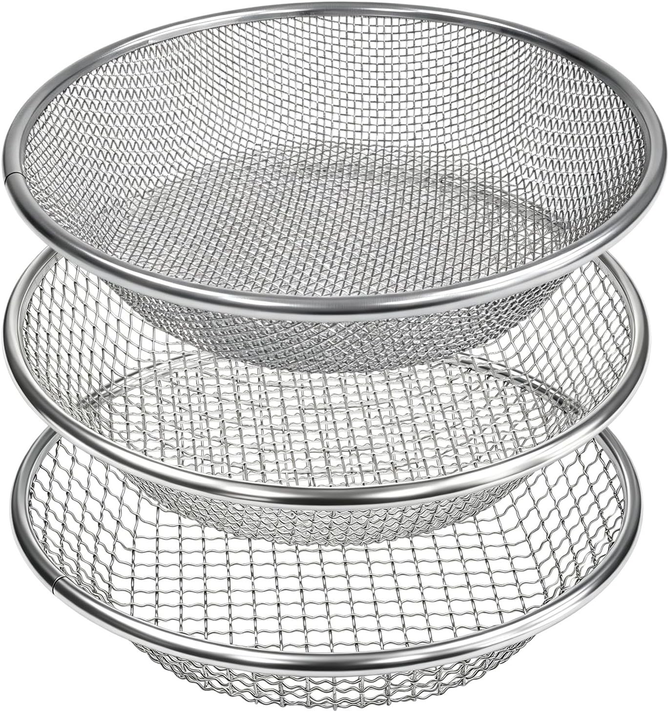 3 Pack Soil Sifter for Gardening, Heavy Duty Galvanized Steel Compost Sieve, …