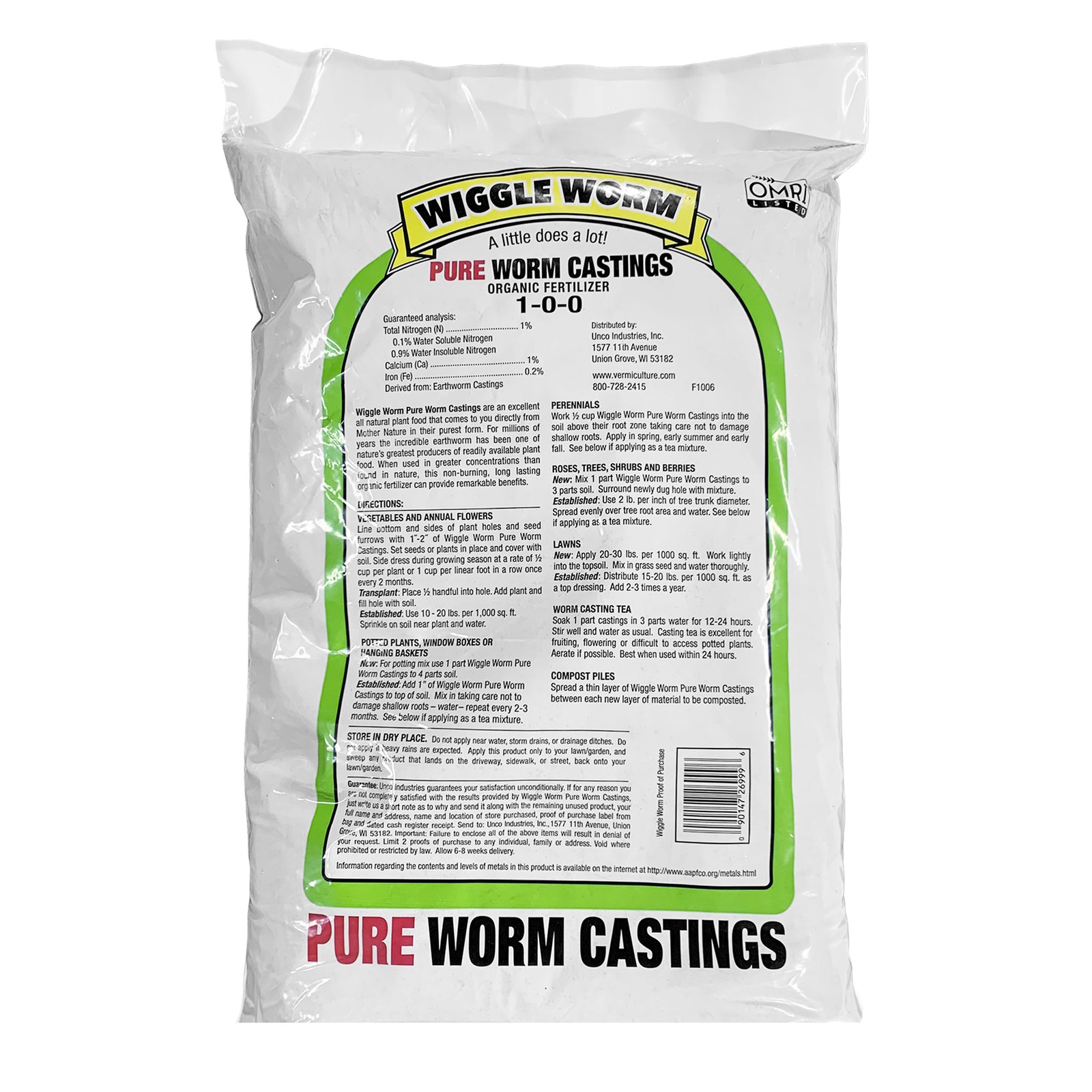 WIGGLE WORM Soil Builder Earthworm Castings Organic Fertilizer, 15 lb. (3 Pack)