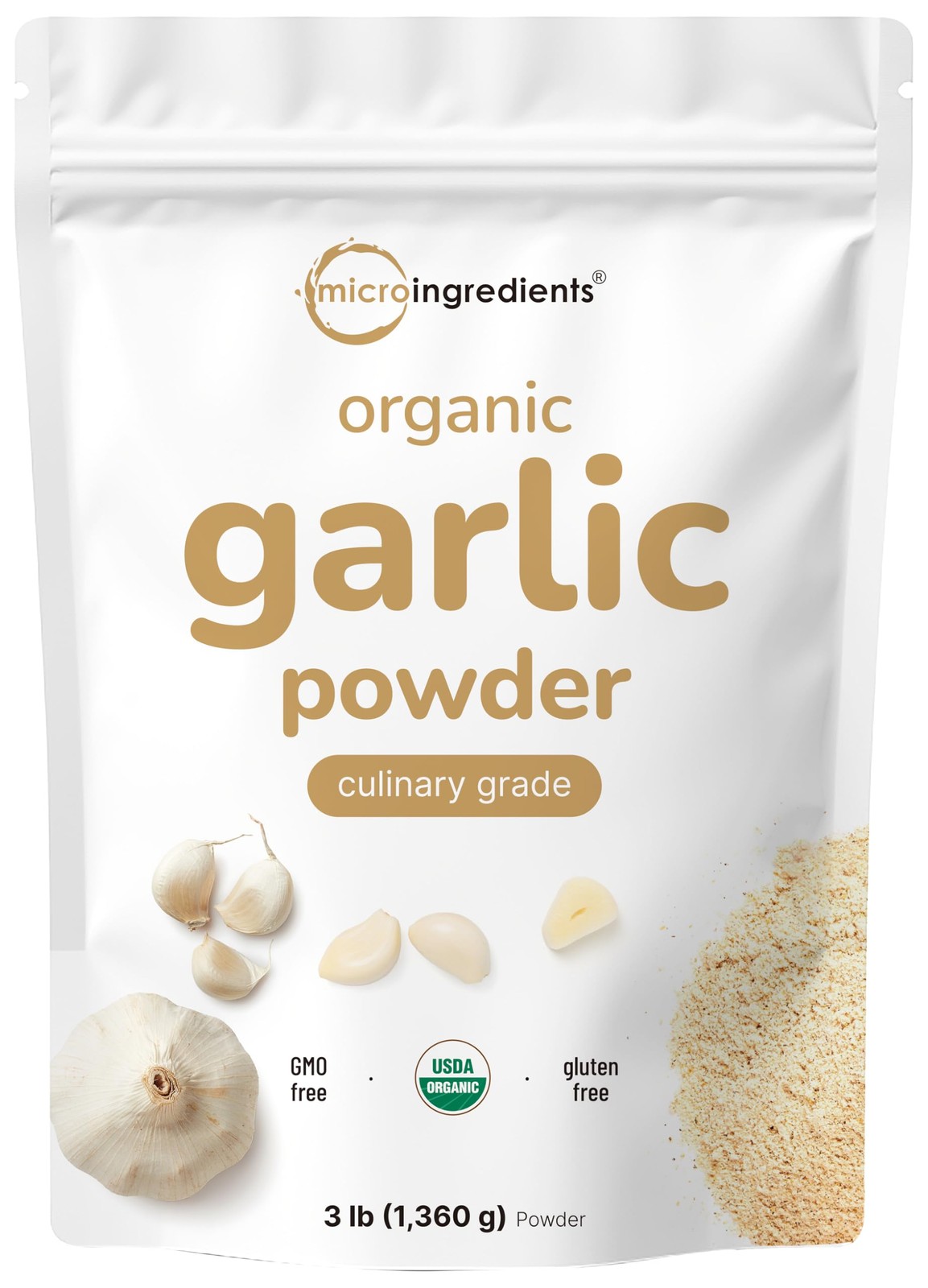 Organic Garlic Powder 3lb – Premium Raw Allium Sativum, Bold Flavor, Additive-Fr