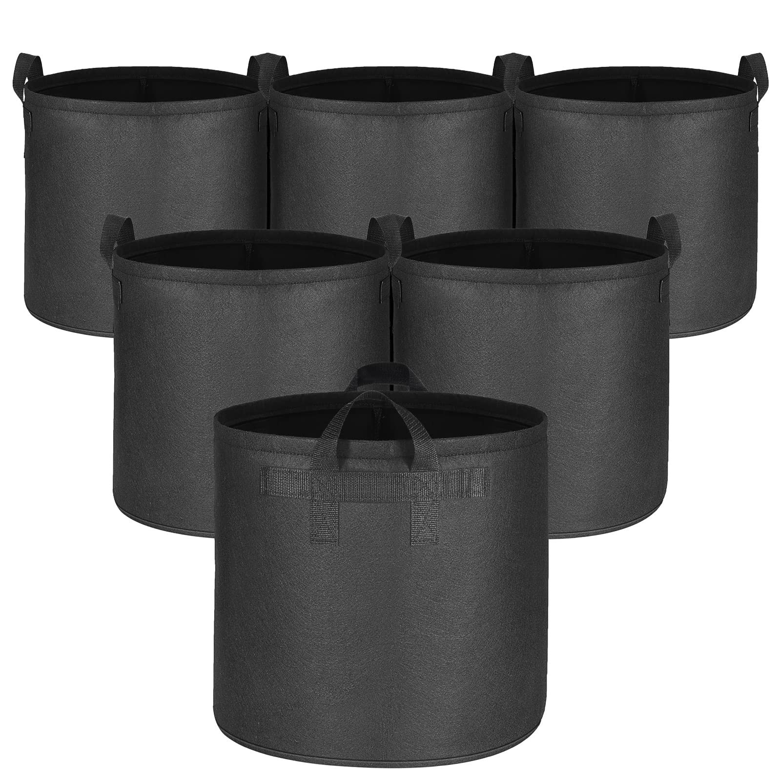 6-Pack 12 Gallon Grow Bags | 300G Thickened Nonwoven, Plant Fabric Pots, Rein…