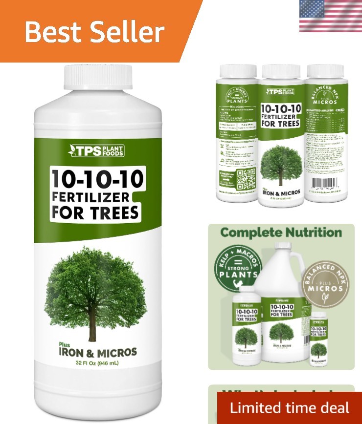 Balanced 32oz Liquid Fertilizer – 10-10-10 Blend for Healthy Roots & Foliage