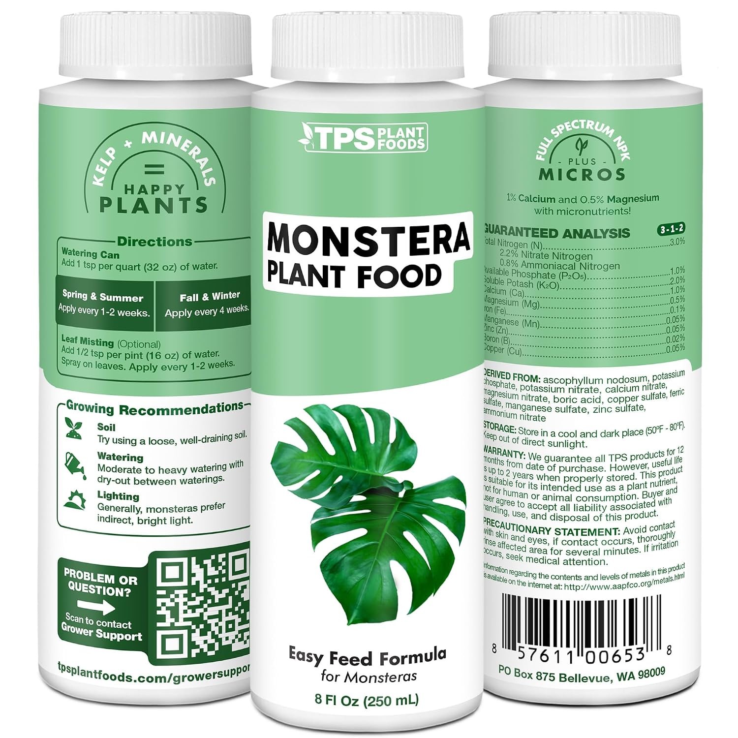 Monstera Plant Food Fertilizer 8 oz – Bigger Healthier Leaves, Boosts Growth