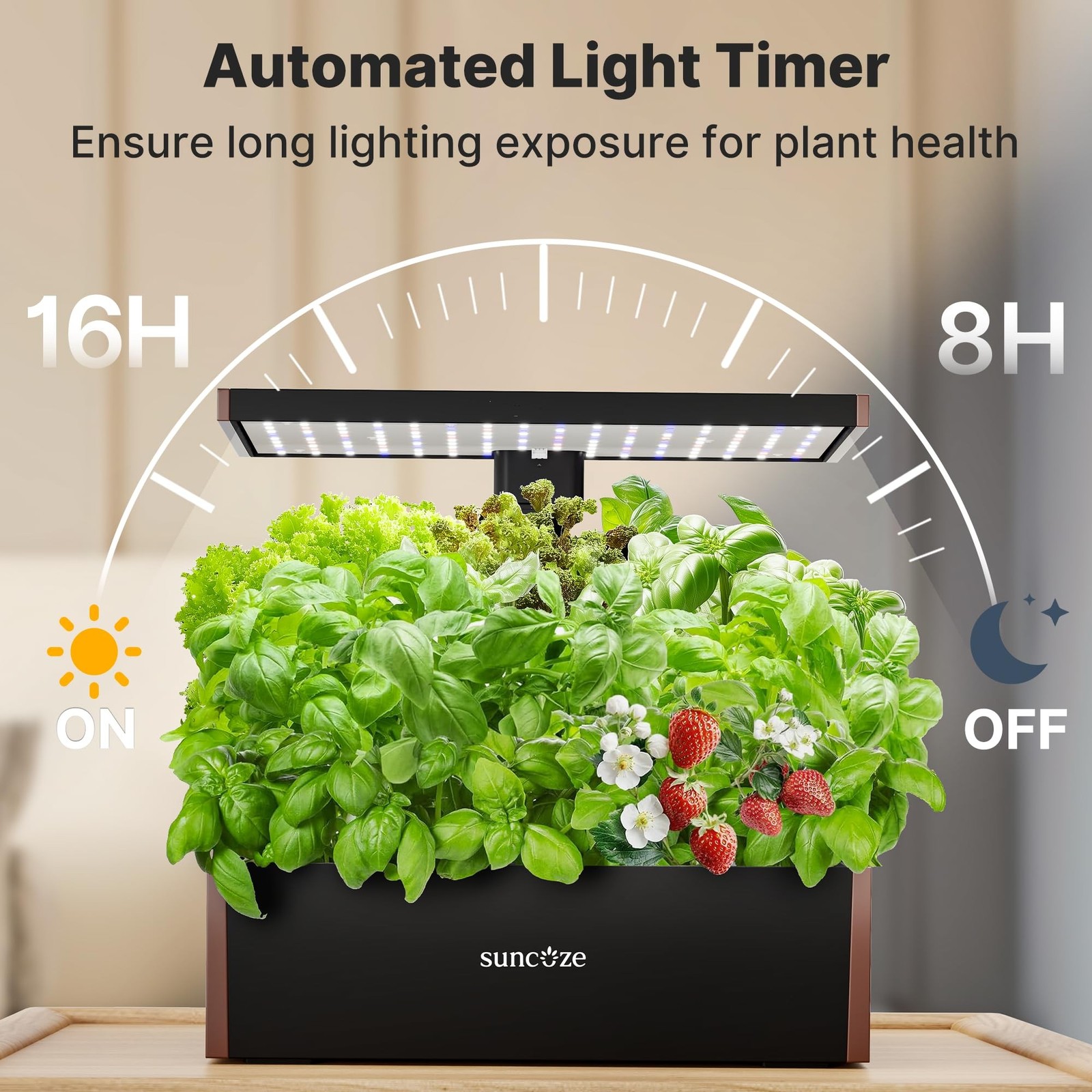 SUNCOZE 20 Pods Hydroponics Growing System Kit, Indoor Herb Garden with 30W L…