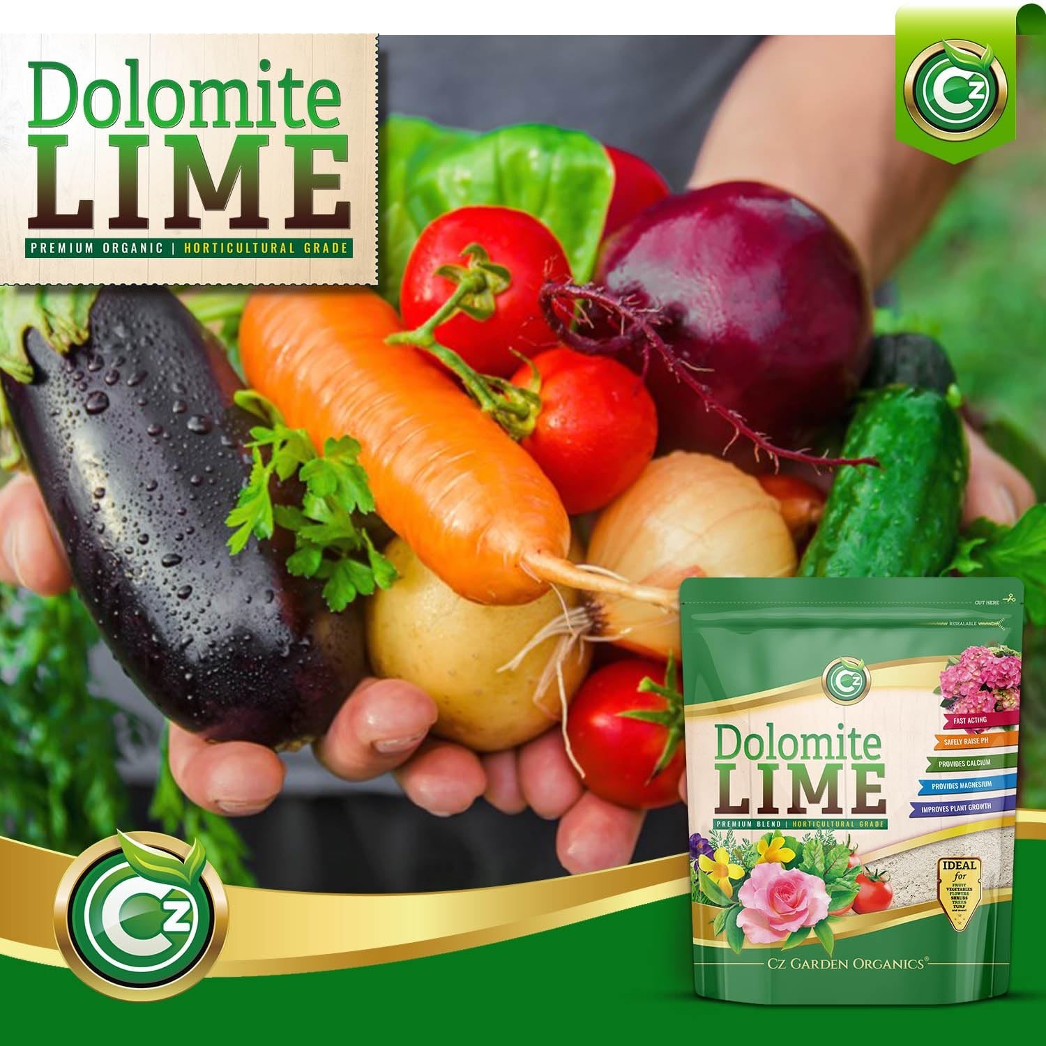 Organic Dolomite Lime 5LB – – Garden Soil Amendment Fertilizer for Plants. C…