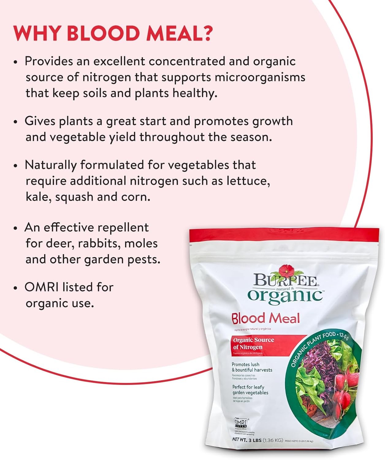 Burpee Organic Blood Meal Fertilizer | Add to Potting Soil | Excellent Natural S