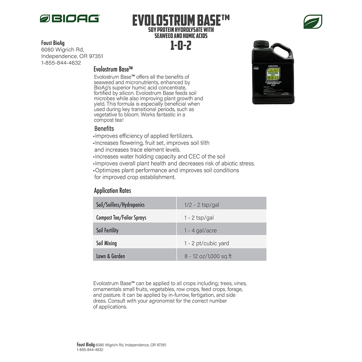 Evolostrum Base Liquid Fertilizer 128 fl oz by BioAg
