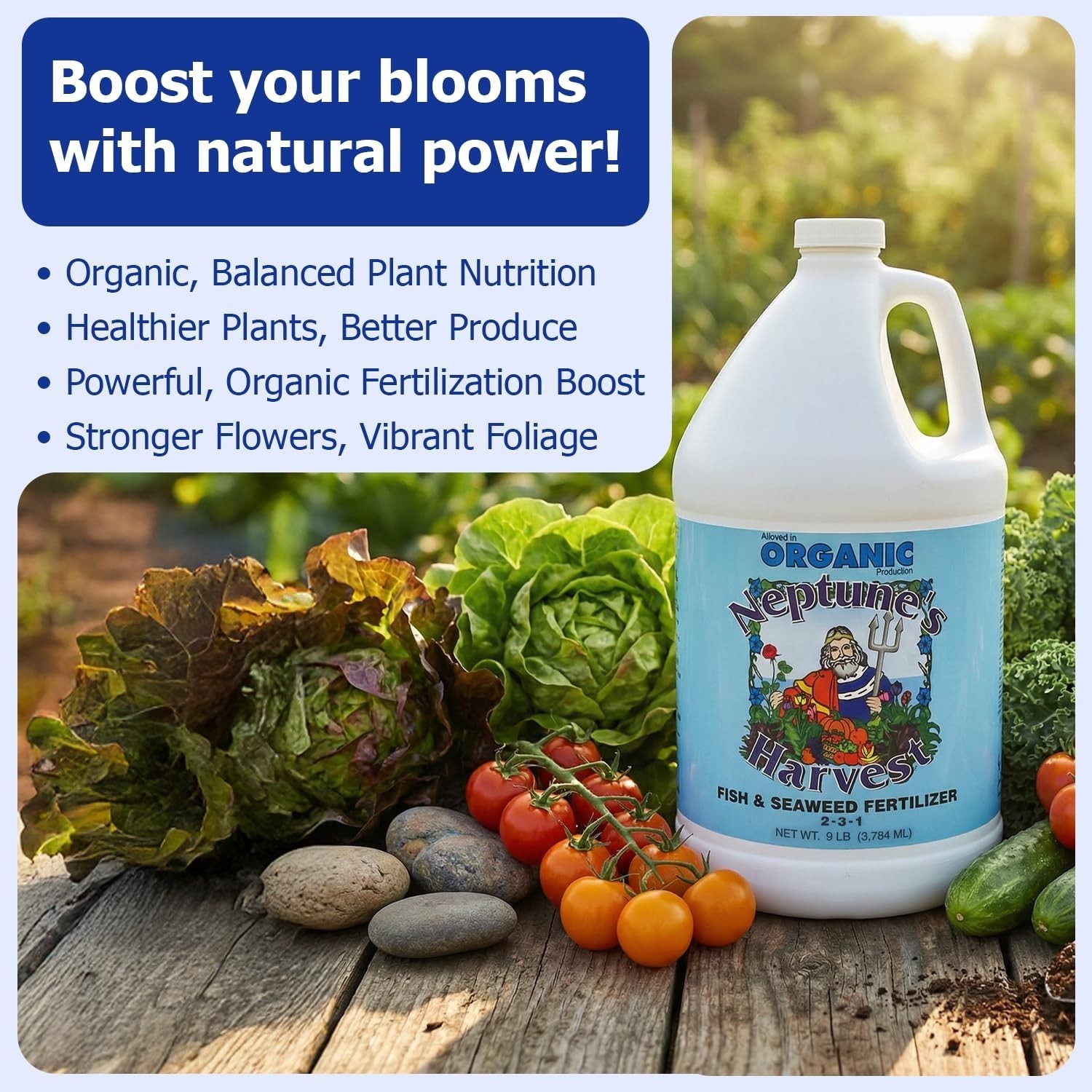 Liquid Fertilizer for Garden – Fish & Seaweed – 1 Gallon