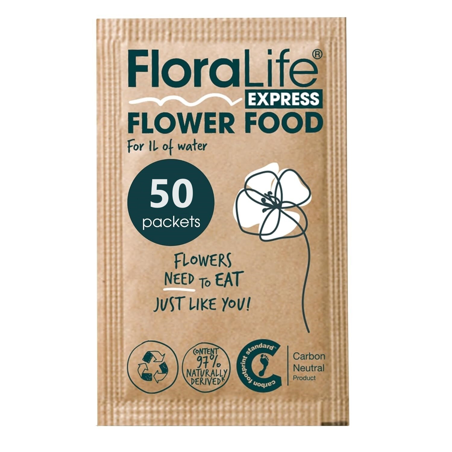 FloraLife Cut Flower Food Packets Floral Fresh Cut Flowers 50 Count 10gr EXPRESS
