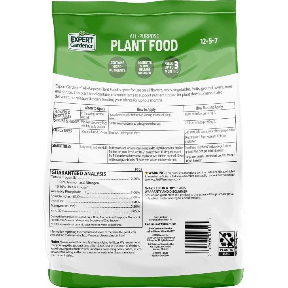 All Purpose Plant Food Fertilizer 12-5-7 NPK Lawn Garden 4 lb