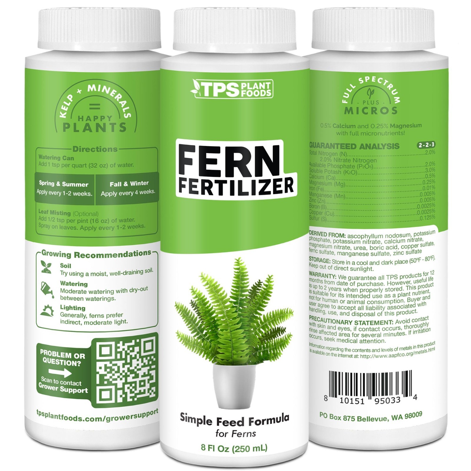 Liquid Fern Fertilizer – Plant Food for Lush Growth, Deep Green Fronds, 1 Gallon