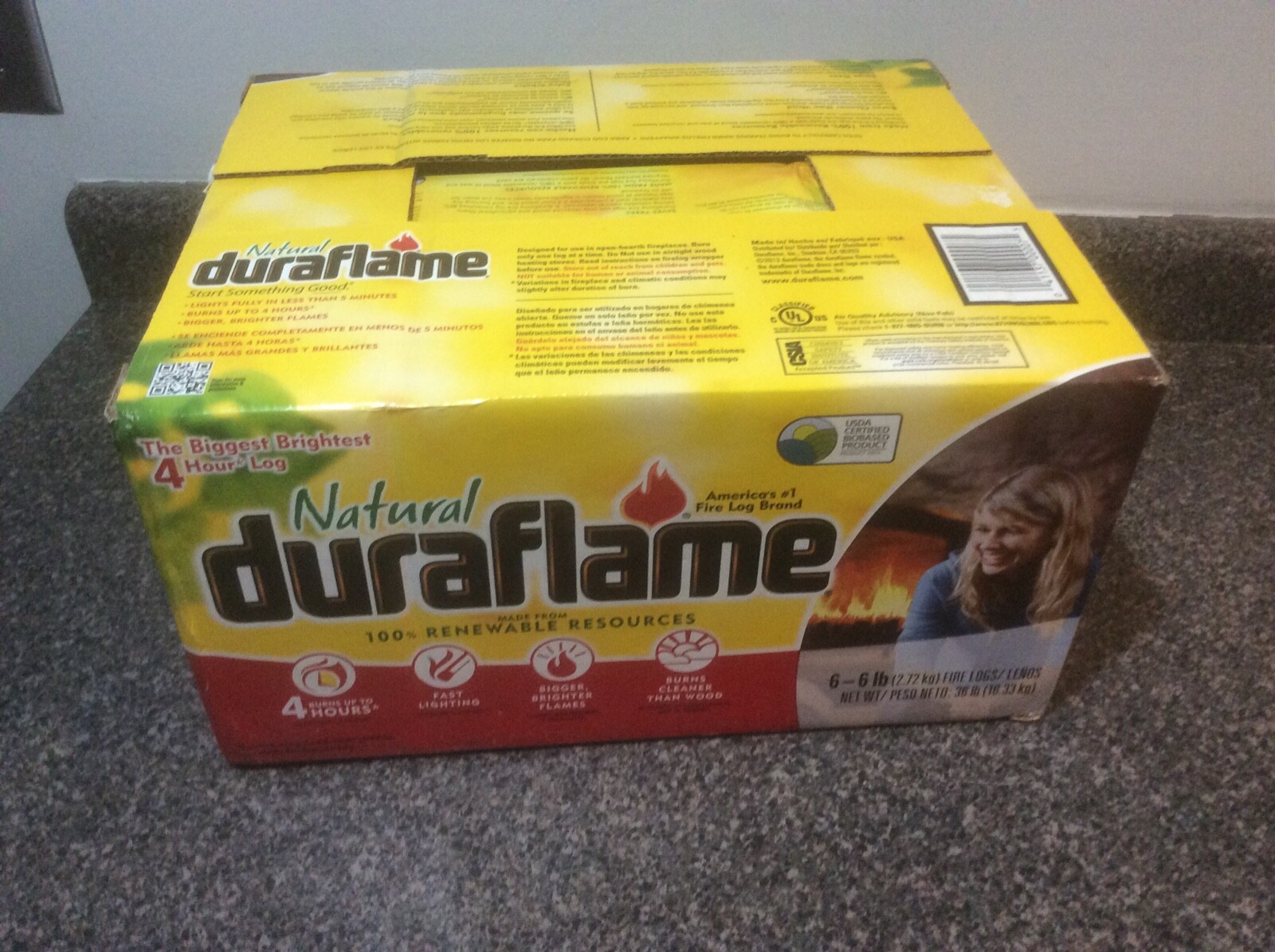 Natural Duraflame Fire Logs 6 Lb – Case of 6 Burns for 4 Hours