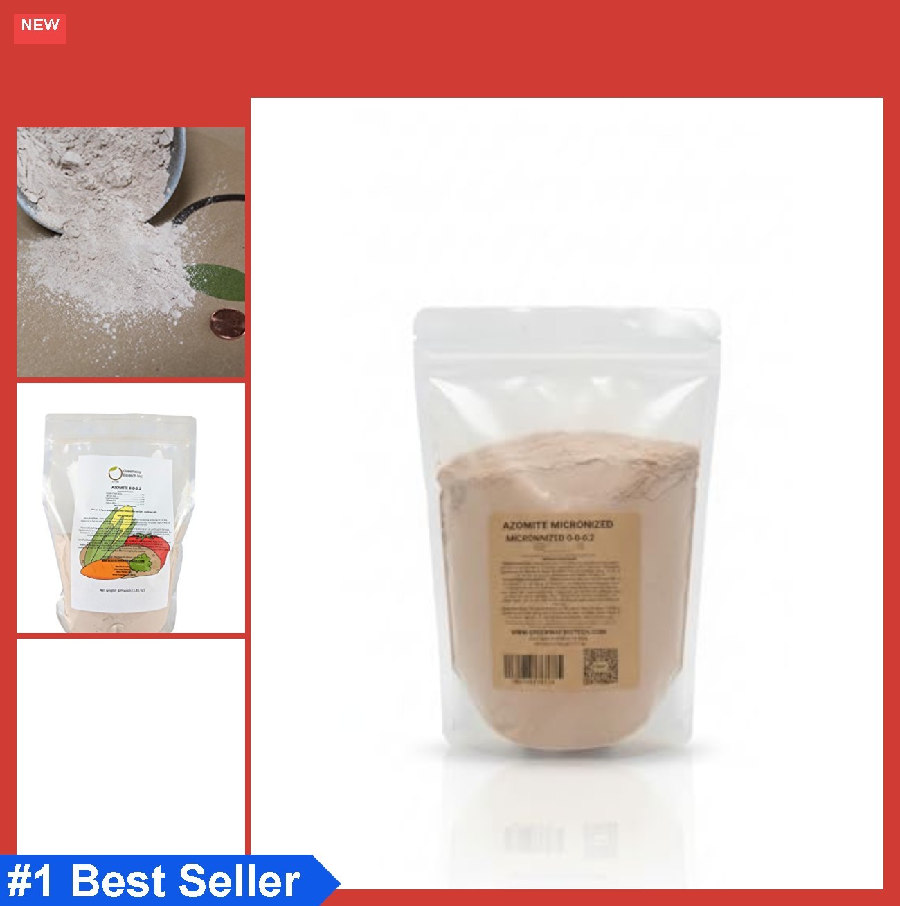 Azomite Rock Dust Volcanic Ash Organic Fertilizer 4 Lb Trace Minerals Soil