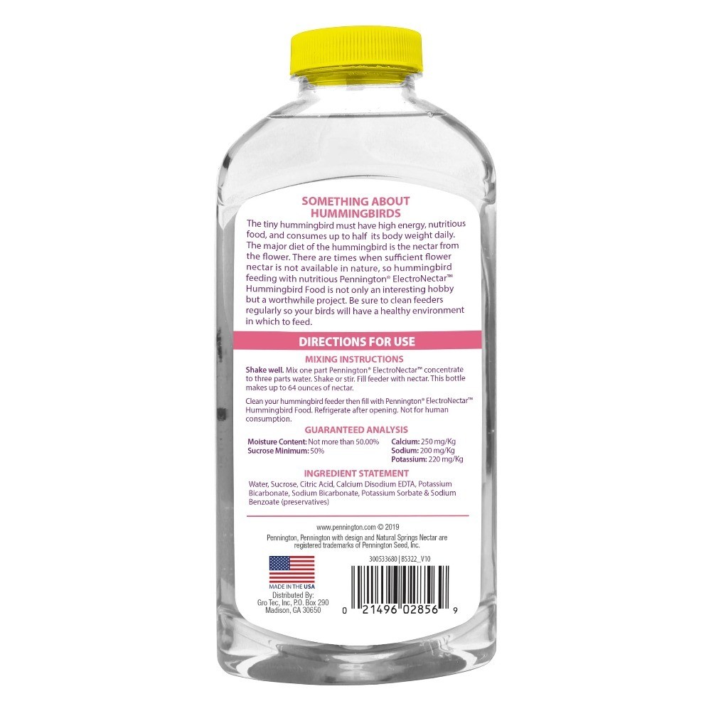 Ready-to-Use Liquid Hummingbird Electrolyte Food 16 fl oz Bottle