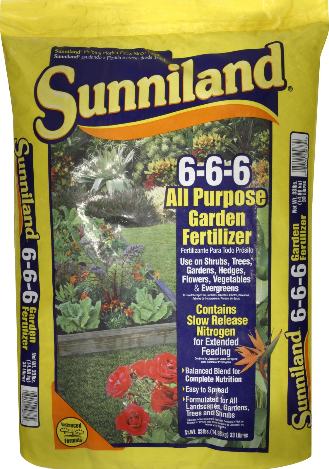 Sunniland 6-6-6 Lawn Fertilizer, 33 lb. Bag