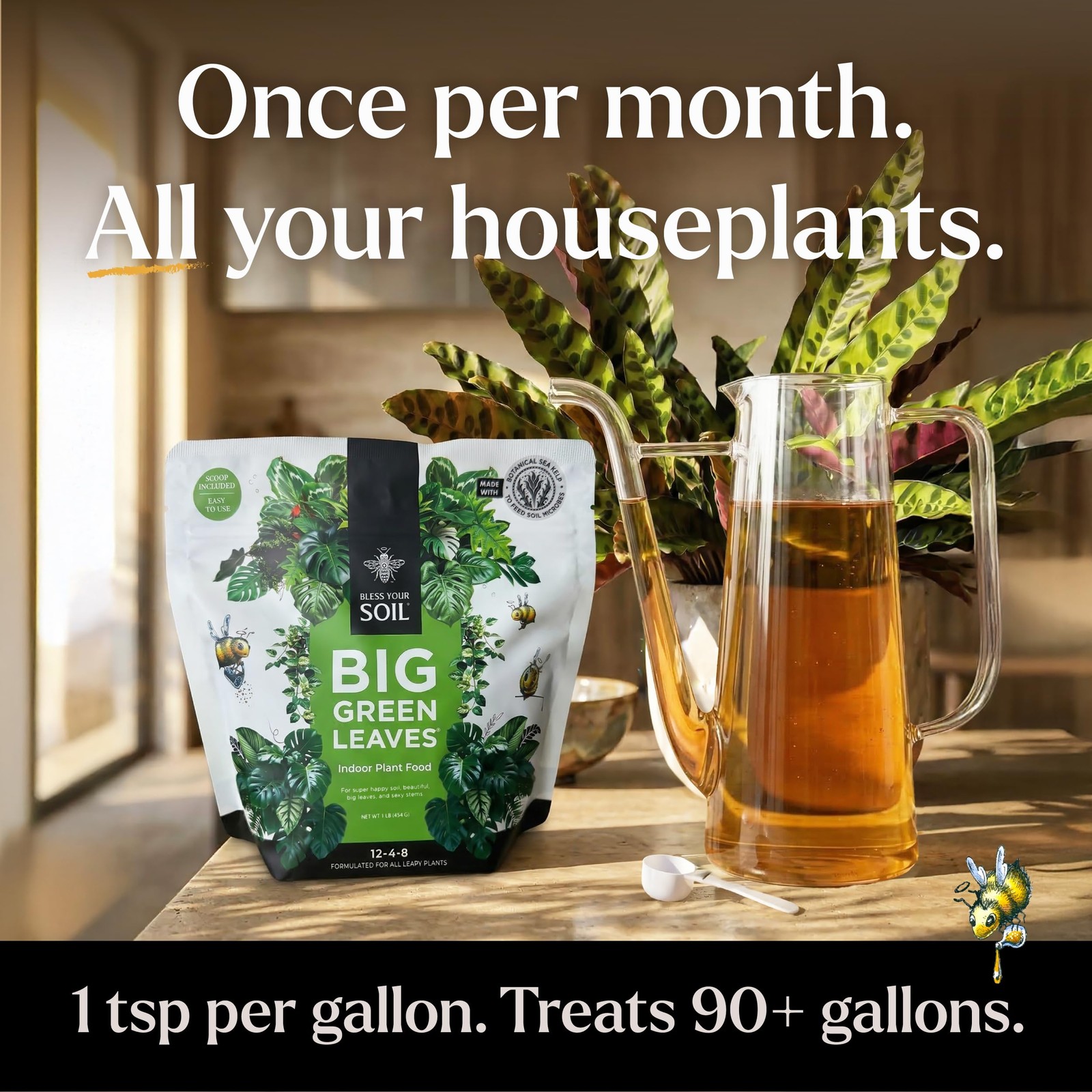 Big Green Leaves Indoor Plant Food – 4X Concentrated Houseplant Fertilizer wi…