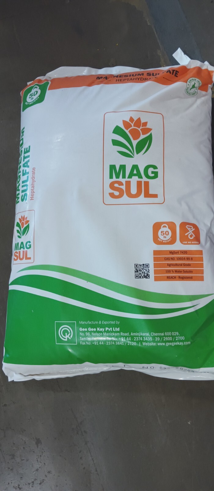 Epsom Salt (Magnesium Sulfate) USP grade