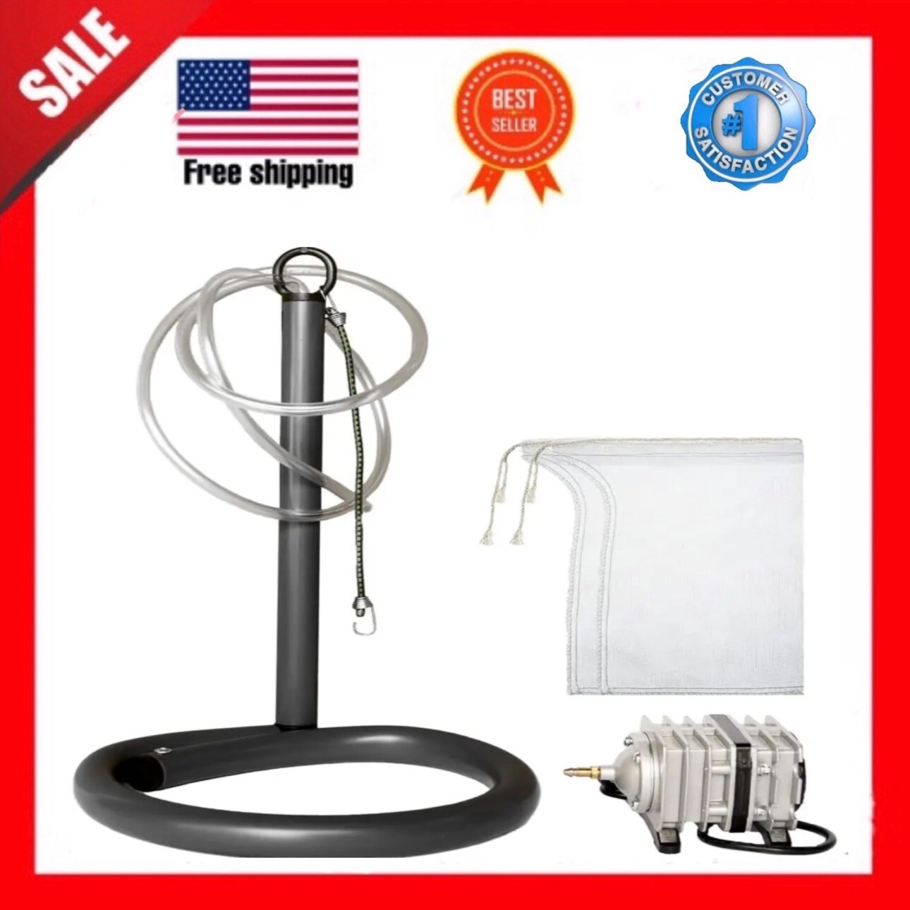 Worm Brew – Compost Tea & Worm Casting Tea Brewer – 5 Gallon Bucket Aerator