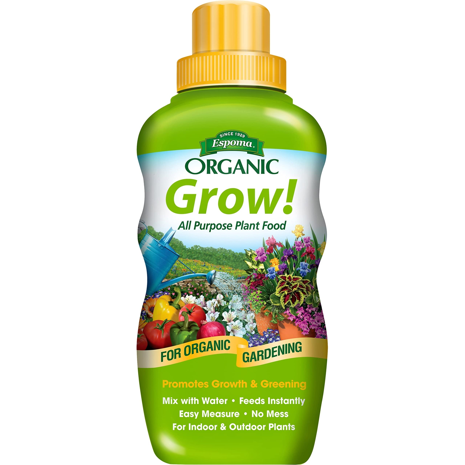 Espoma Organic Grow Fertilizer Liquid Concentrate for Indoor Outdoor Plants