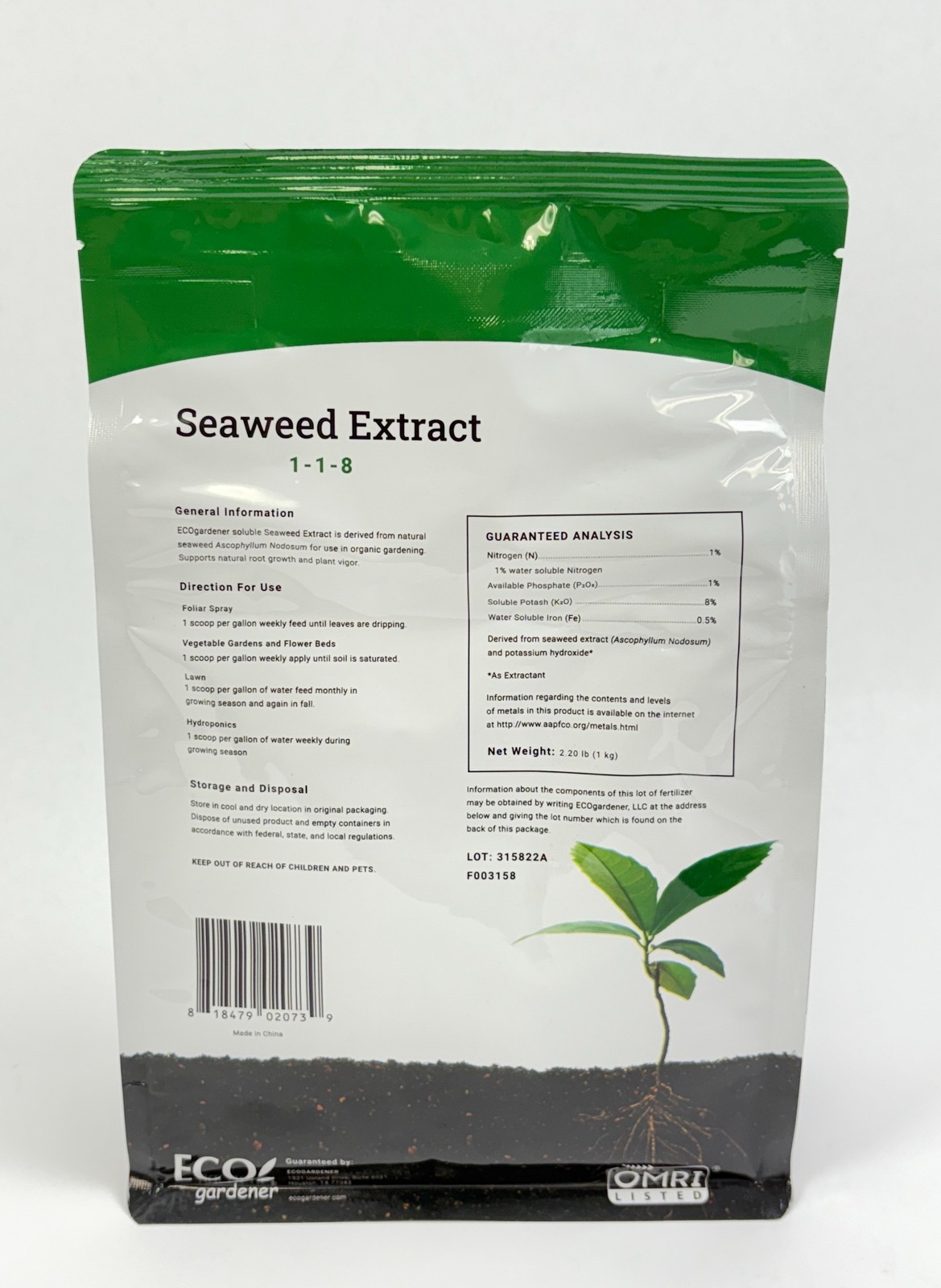 Seaweed Extract Powder Organic Fertilizer Foliar Feed & Soil Drench 8.82lb Total