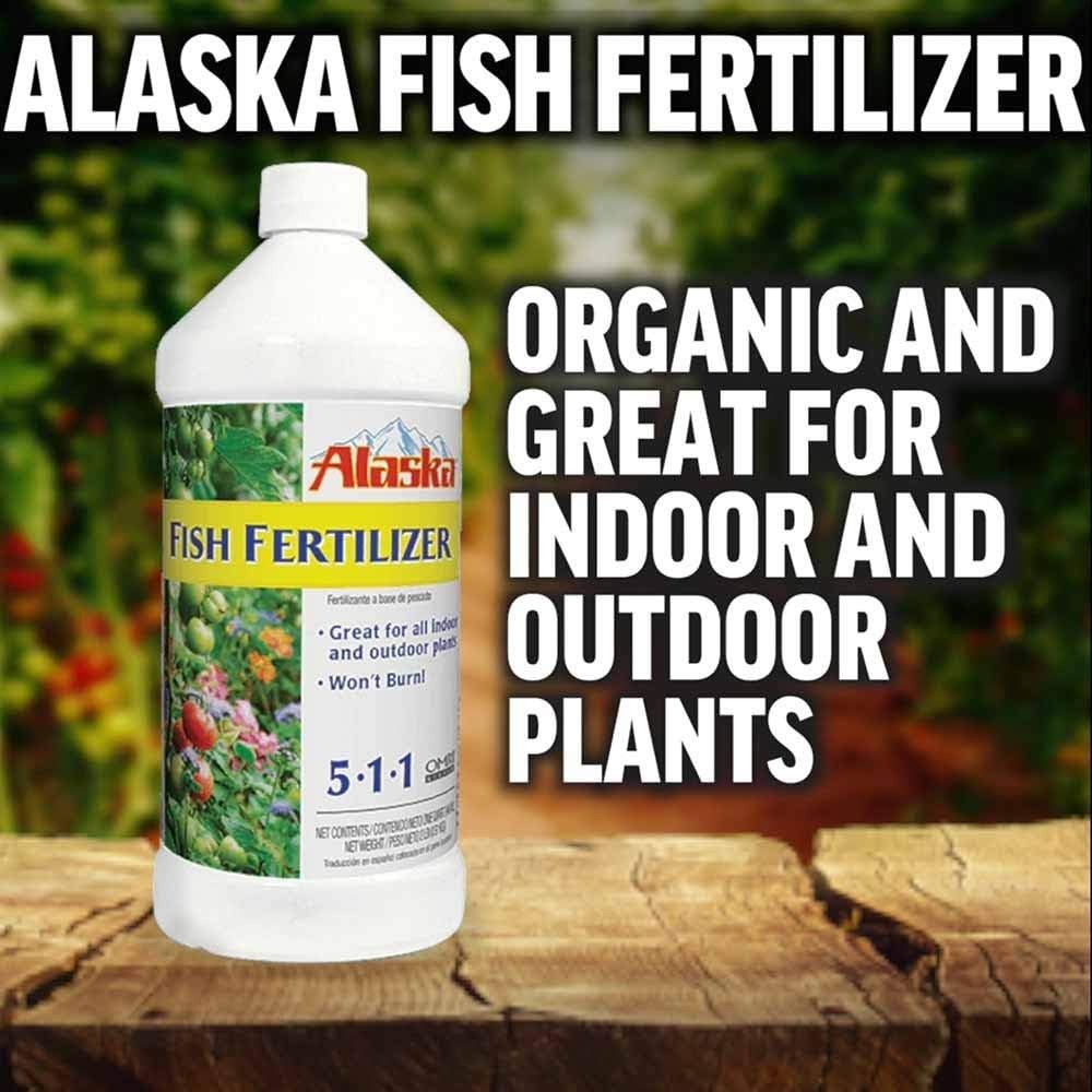 Alaska Fish Emulsion Fertilizer Natural Organic Concentrate 5-1-1 1qt