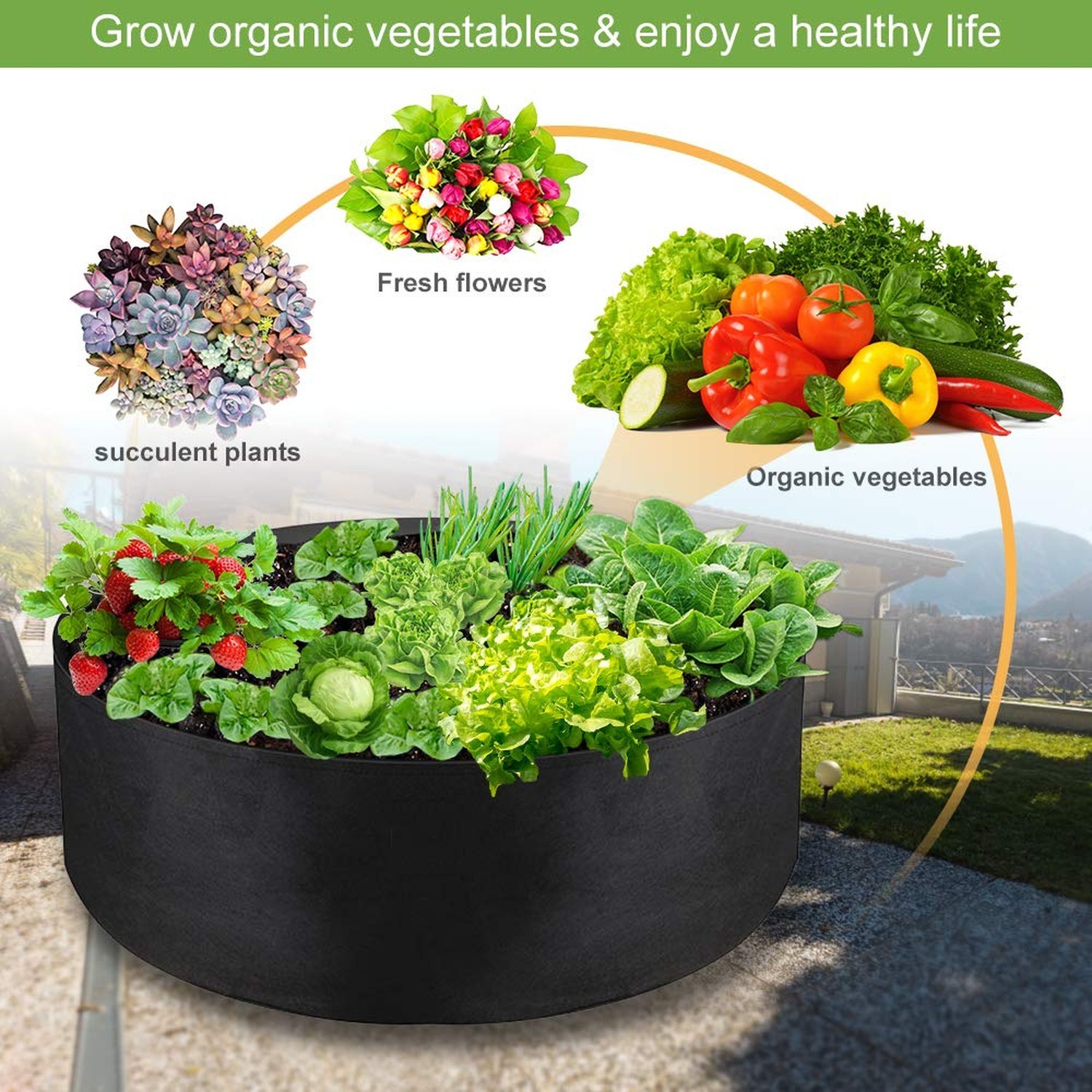 2-Pack 50 Gallon Grow Bag, Heavy Duty Thickened Fabric Pots Round Raised Gard…