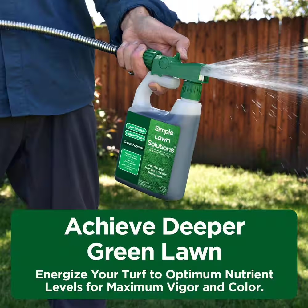 Lawn Booster 32 Oz. Liquid Lawn Fertilizer Green Booster Iron Ready to Spray 3,2