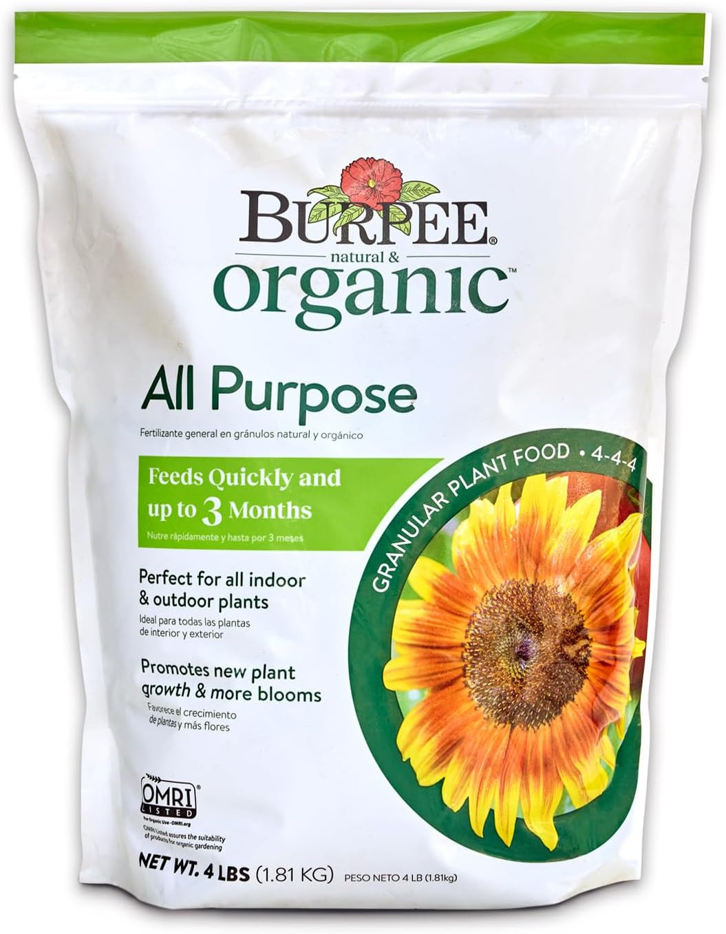 Natural Purpose Granular 4-Lb Organic Food for Growing Strong Plants | Good for
