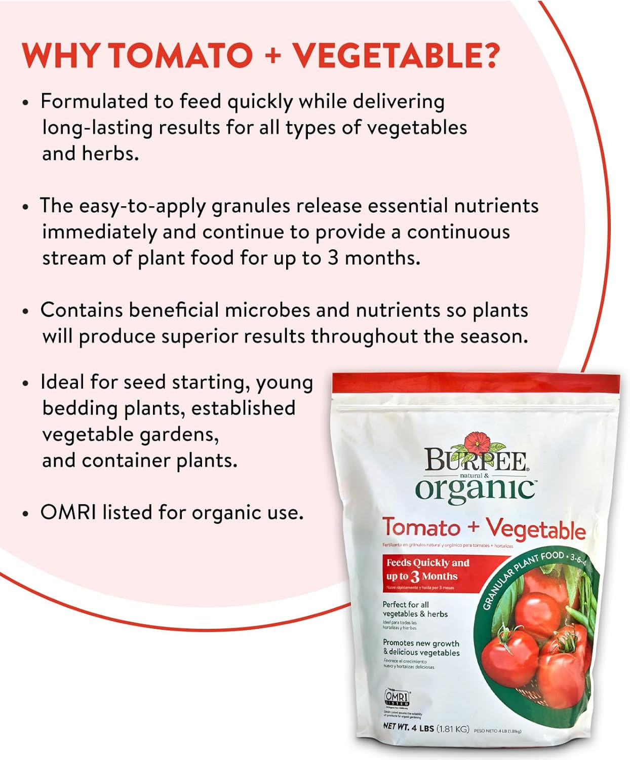 Organic Tomato & Vegetable Granular Plant Food, 4 Lb