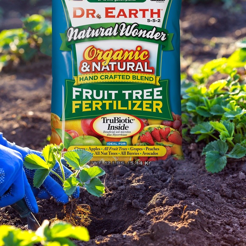 Organic Fruit Tree Fertilizer 5-5-2 Natural Food 12 lb Non GMO NPK Granules New
