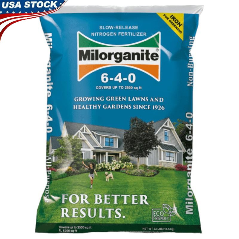 Long Lasting All Purpose Lawn Fertilizer 6-4-0 Slow Release Non Burning 32 lb US