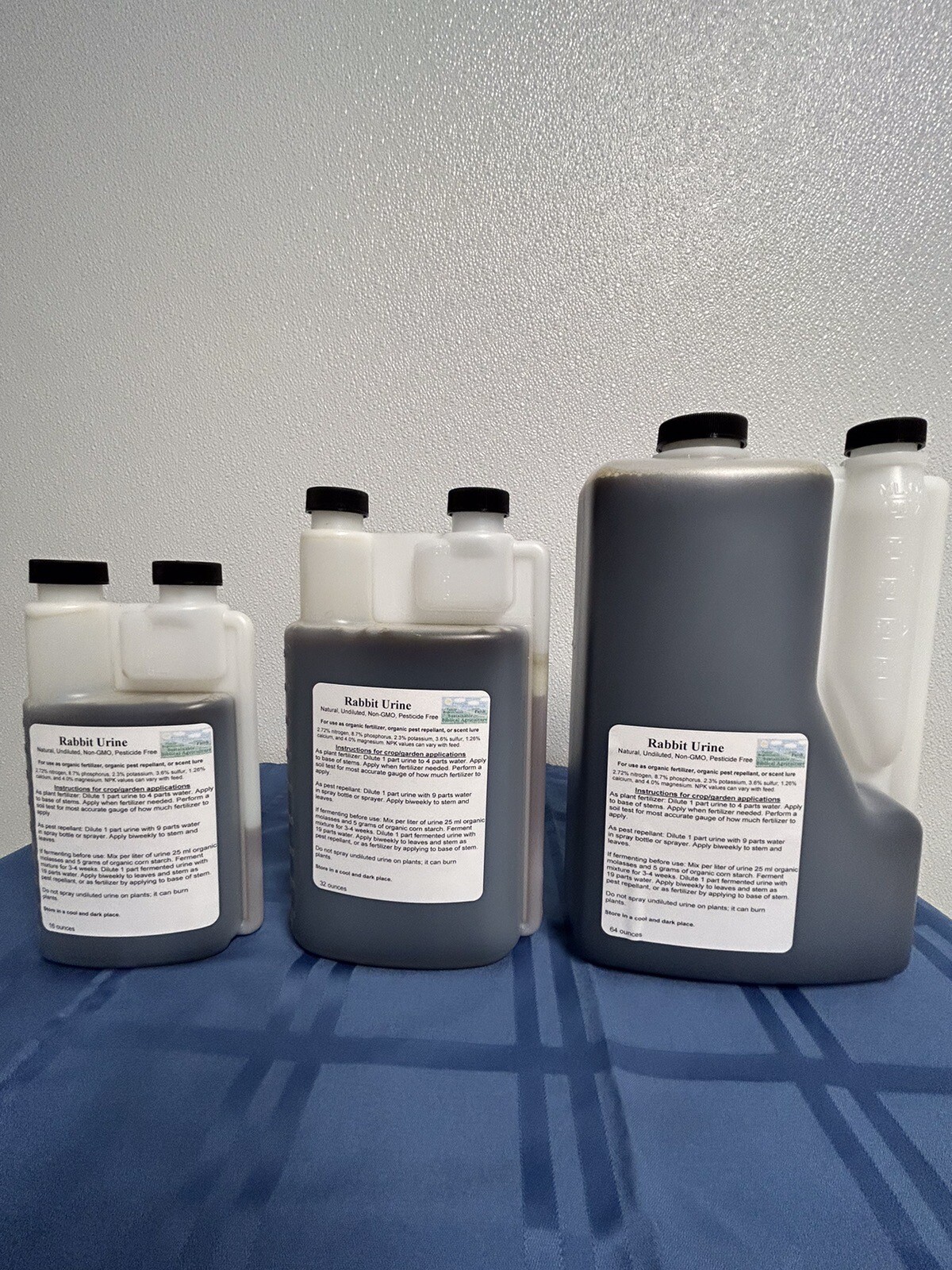 Rabbit Urine for organic fertilizer, organic pest repellent, scent lure 16 fl oz