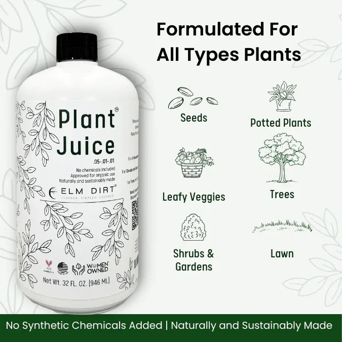 Elm Dirt Plant Juice Organic Fertilizer 32oz – Indoor & Outdoor Nutrient Boost