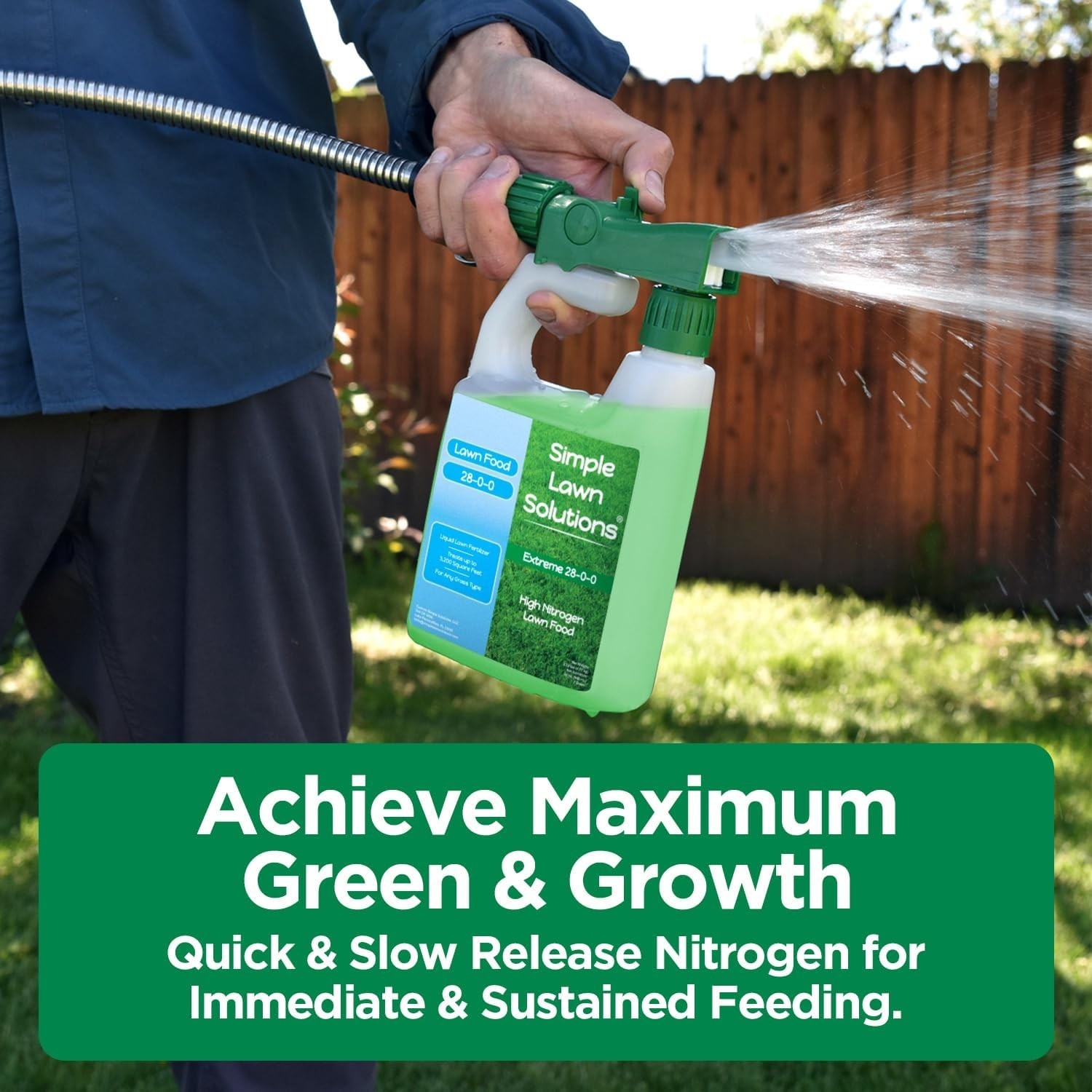 Maximum Green 28-0-0 High Nitrogen Lawn Food Liquid Spray – Covers 3,200 Sq Ft
