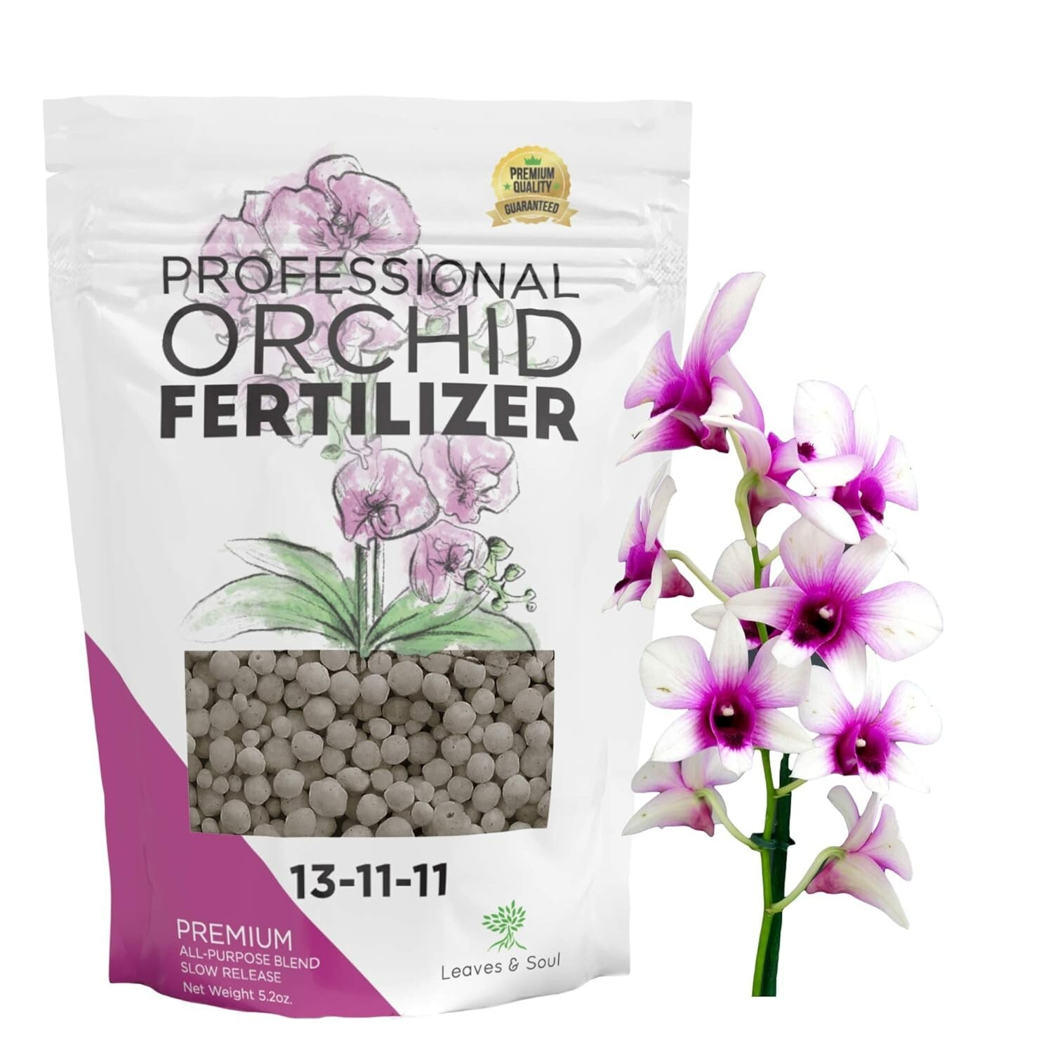 Long-Lasting 5.2 oz Resealable Bag: Orchid Fertilizer Pellets for All Varieties