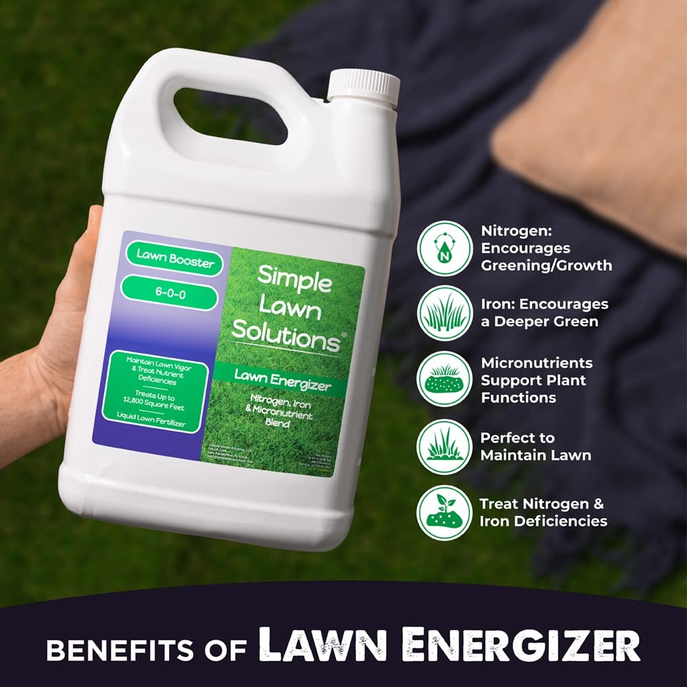 Commercial Grade Lawn Energizer – Grass Fertilizer Booster with Nitrogen, Iro…