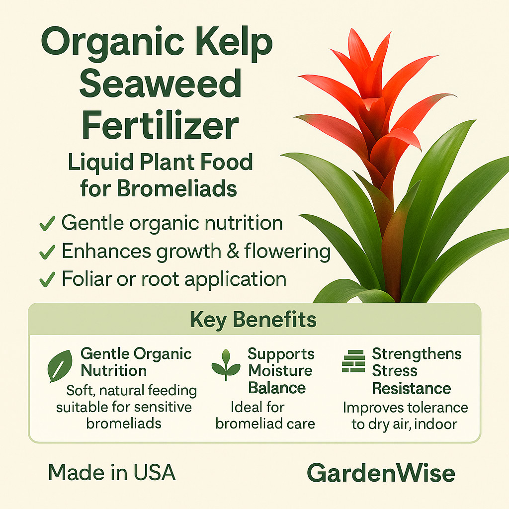 Organic Kelp Seaweed Fertilizer Bromeliads Liquid Plant Food Color Bloom Boost