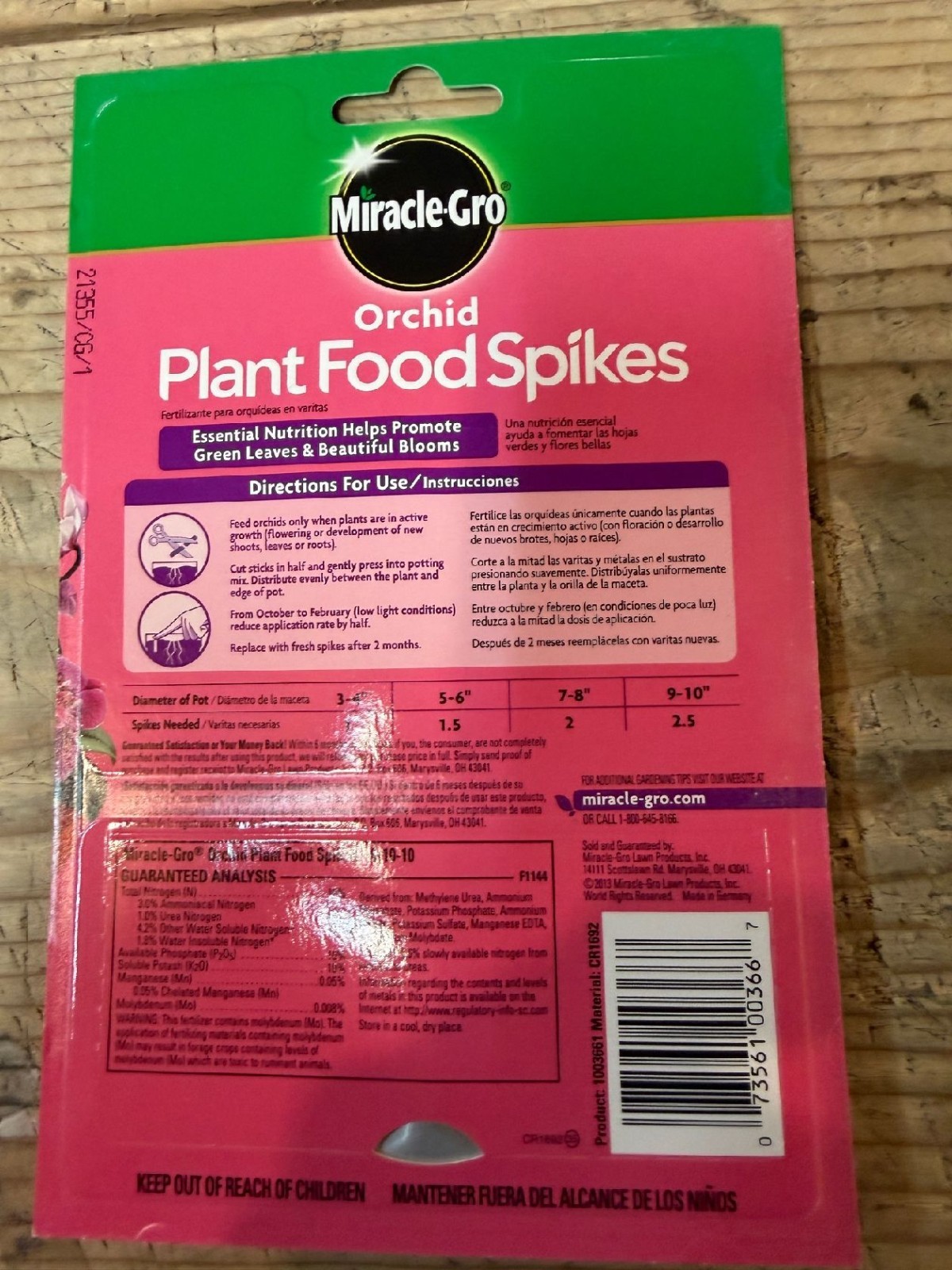 Miracle-Gro 10 Count Orchid Plant Food Fertilizer Spikes – Pack of 5