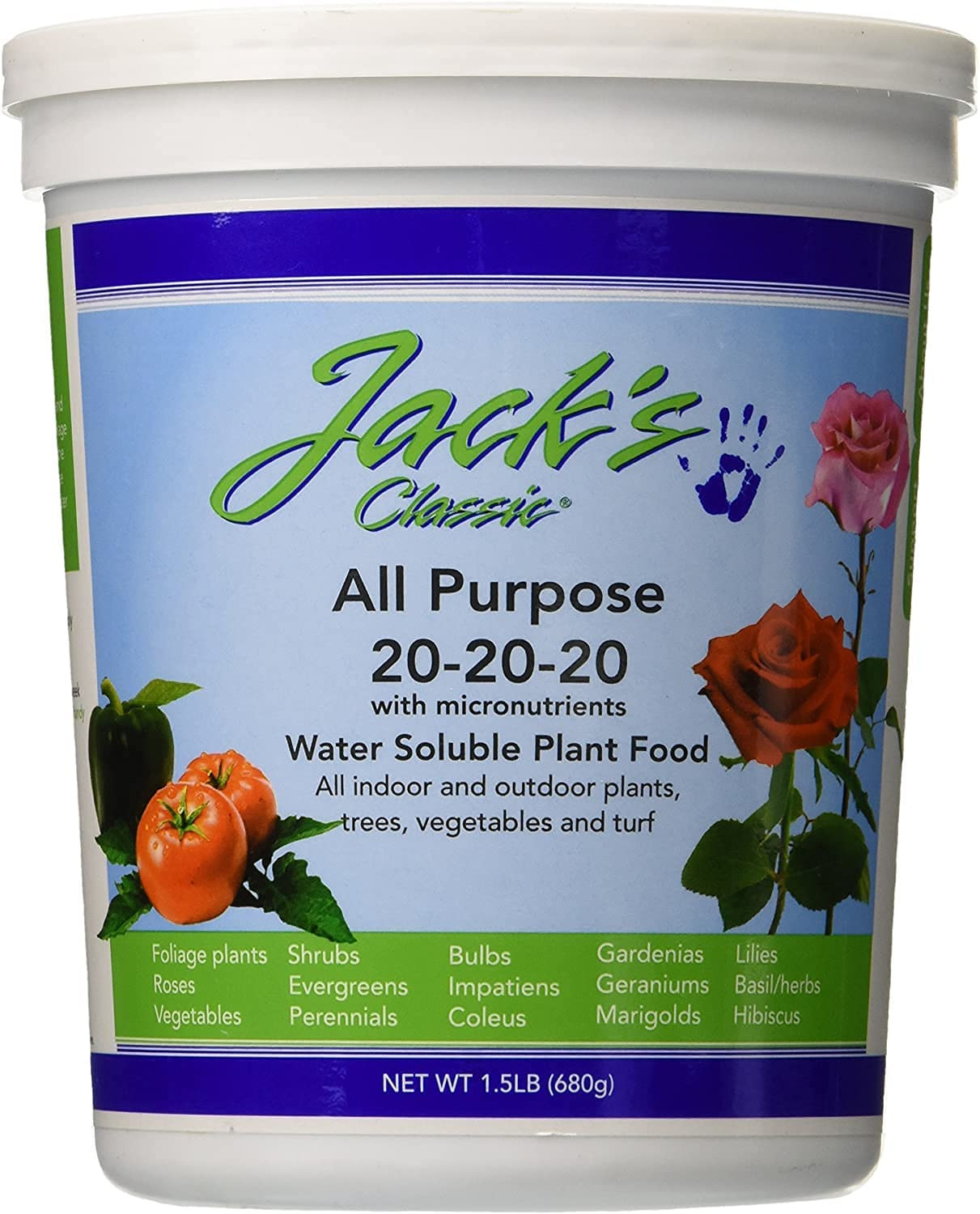 Jacks Classic All Purpose 202020 Water Soluble Plant Food 1.5lbs