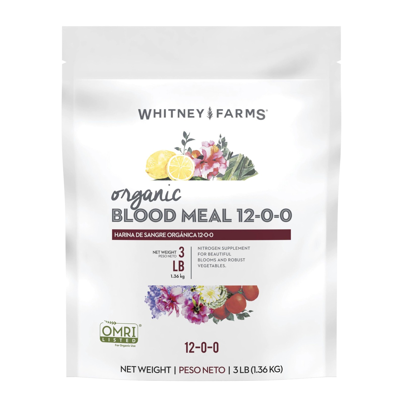 Organic Blood Meal for Plants – Nitrogen Supplement for Vegetables & Flowers