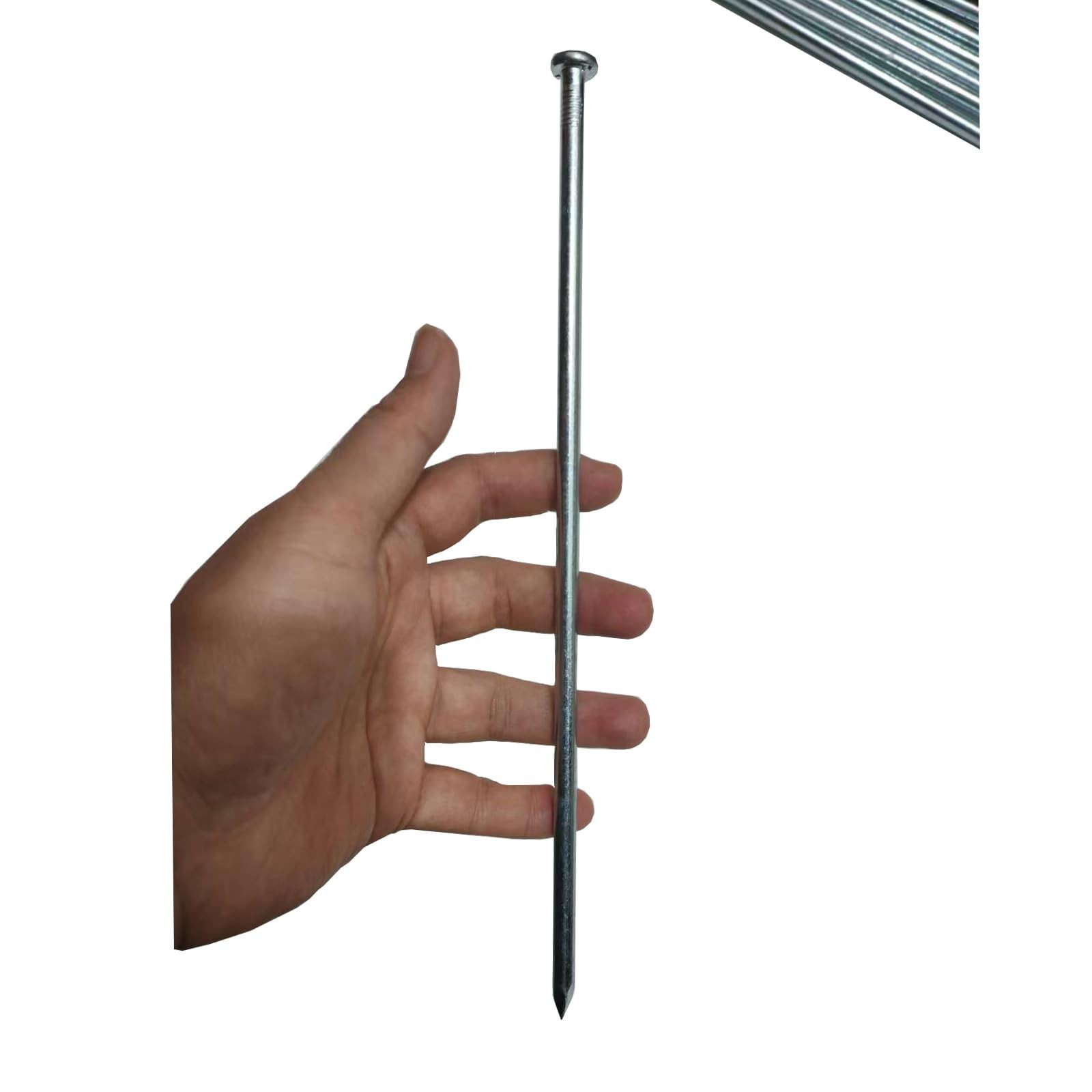 Metal Stakes, 10 Inch 50Pcs Silver Galvanized Landscape Spikes,Garden Nails |…